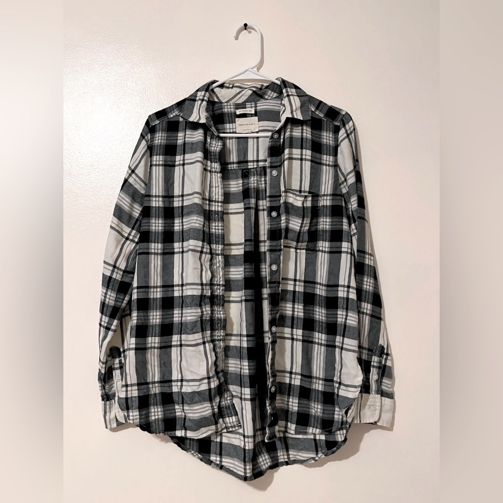 American Eagle S Women Button Down Flannel Shirt
